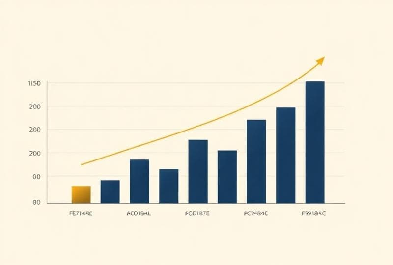 Growth chart showing 40% increase over 12 months